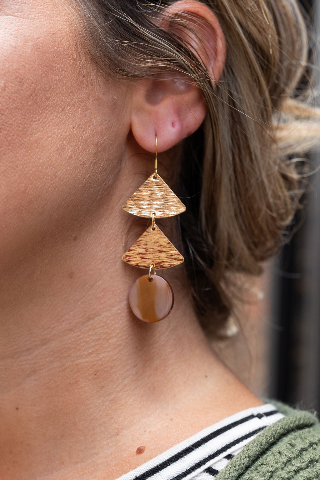Anya Earrings - Mauve & Copper