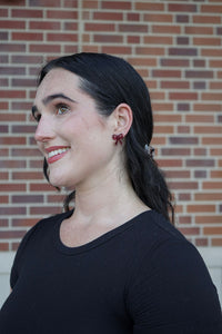 Bow Studs - Maroon