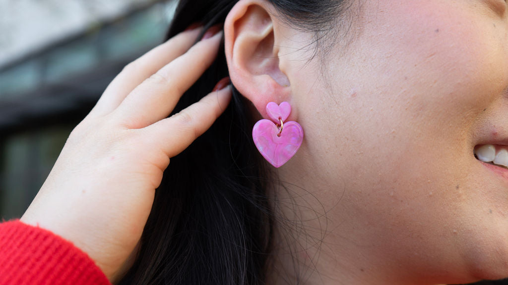 Darling Heart Earrings - Bubblegum Bliss