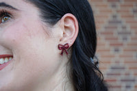Bow Studs - Maroon