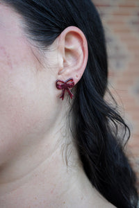 Bow Studs - Maroon