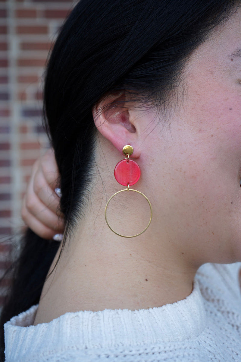 Sadie Earrings - Ruby Red
