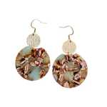 Zoey Earrings - Seafoam & Rust