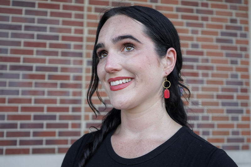 Emma Earrings - Ruby Red