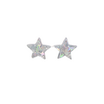 Star Studs - Silver Glitter