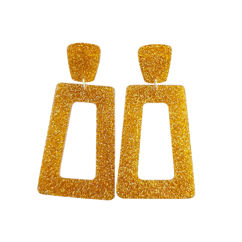 Avery Earrings - Yellow Gold Glitter
