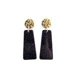 Mia Mini Earrings - Black Glitter