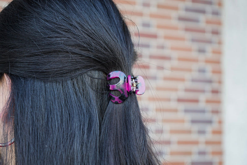 Claire Hair Claw Trio - Blue Tortoise, Snow Tortoise, and Fuchsia Tortoise