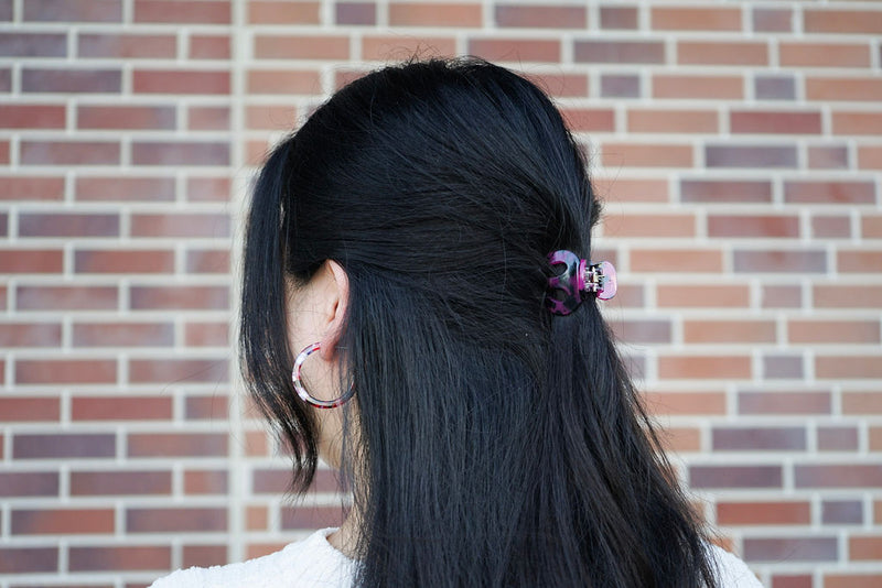 Claire Hair Claw Trio - Blue Tortoise, Snow Tortoise, and Fuchsia Tortoise