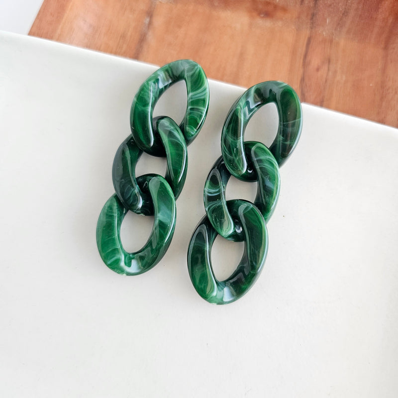 Brooklyn Earrings - Forest Green