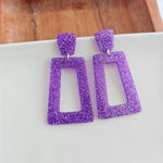Avery Earrings - Purple Glitter