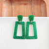Avery Earrings - Green Glitter