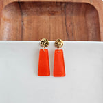 Mia Mini Earrings - Orange Glitter
