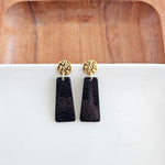 Mia Mini Earrings - Black Glitter