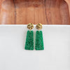 Mia Mini Earrings - Green Glitter