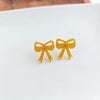 Bow Studs - Yellow Gold Glitter