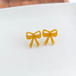 Bow Studs - Yellow Gold Glitter