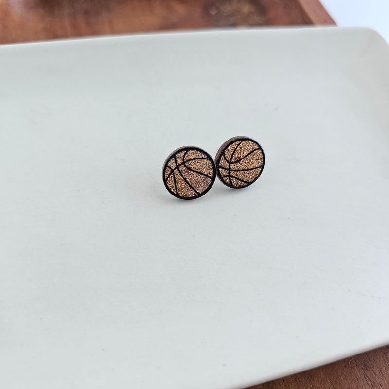 Glitter Basketball Studs