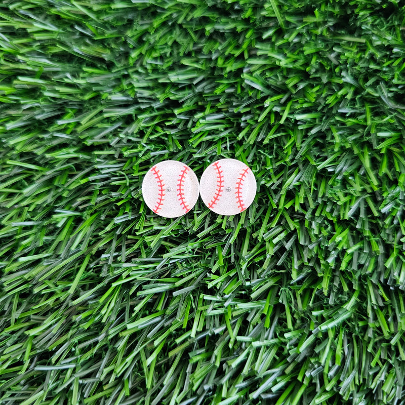 Glitter Baseball Studs