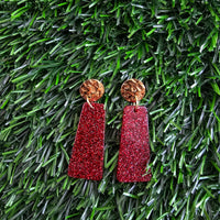 Mia Mini Earrings - Red Glitter