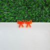 Bow Studs - Orange Glitter