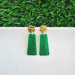 Mia Mini Earrings - Green Glitter