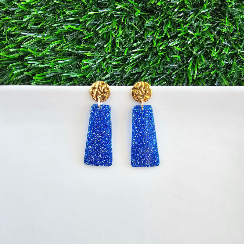Mia Mini Earrings - Blue Glitter