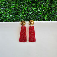 Mia Mini Earrings - Red Glitter