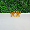 Bow Studs - Yellow Gold Glitter