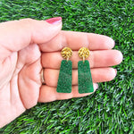 Mia Mini Earrings - Green Glitter