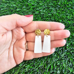 Mia Mini Earrings - White Glitter