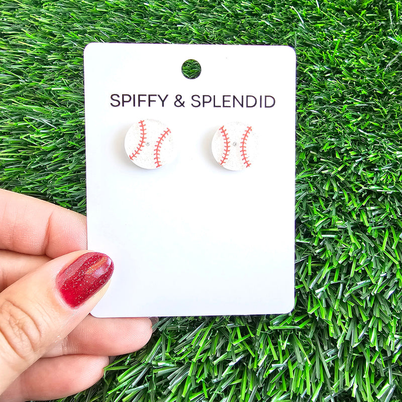 Glitter Baseball Studs