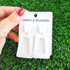 Avery Earrings - White Glitter