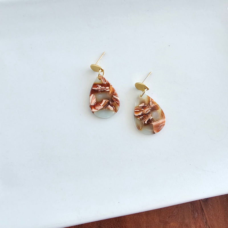 Leah Earrings - Seafoam & Rust