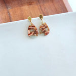 Leah Earrings - Seafoam & Rust