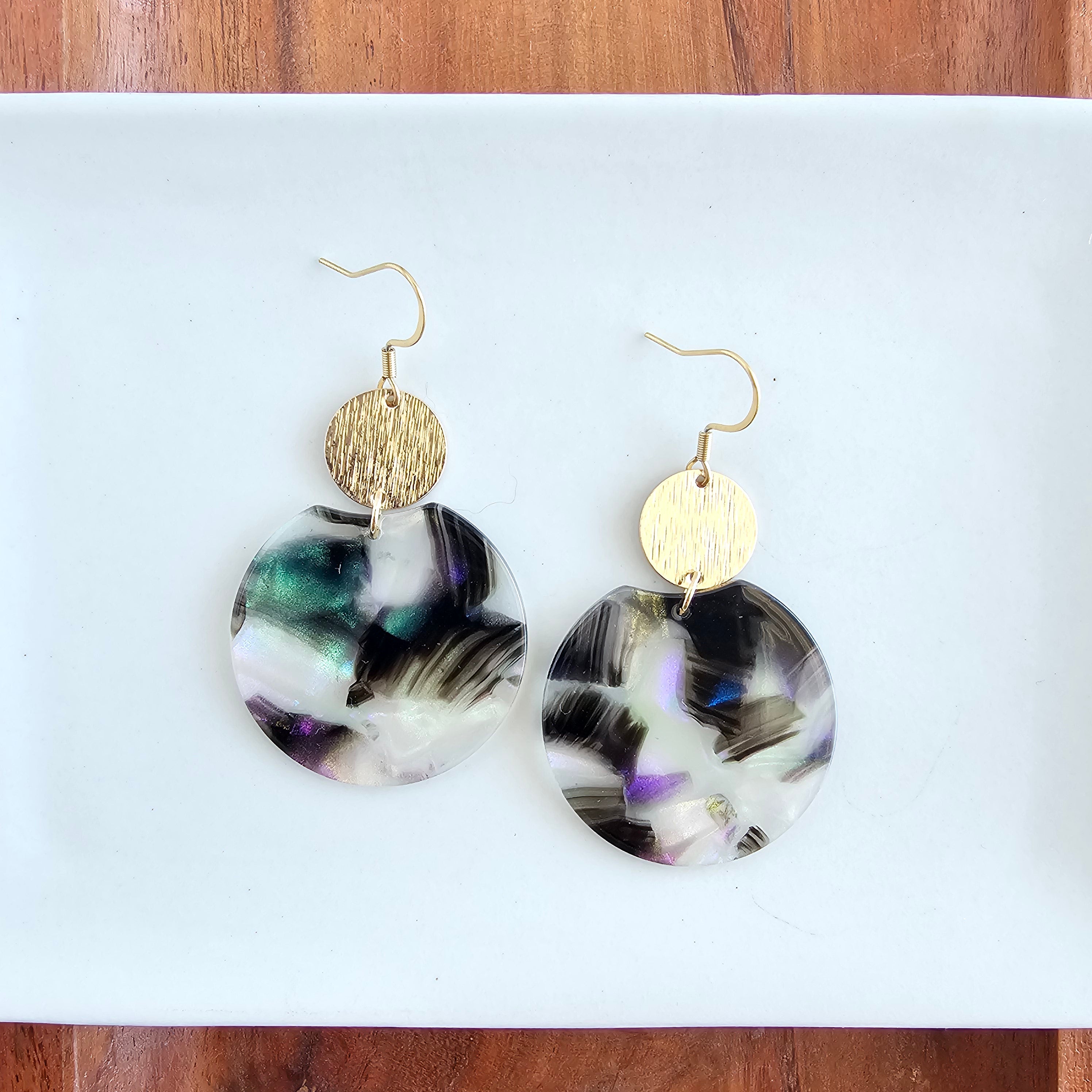 Zoey Earrings - Midnight Opal – Spiffy & Splendid