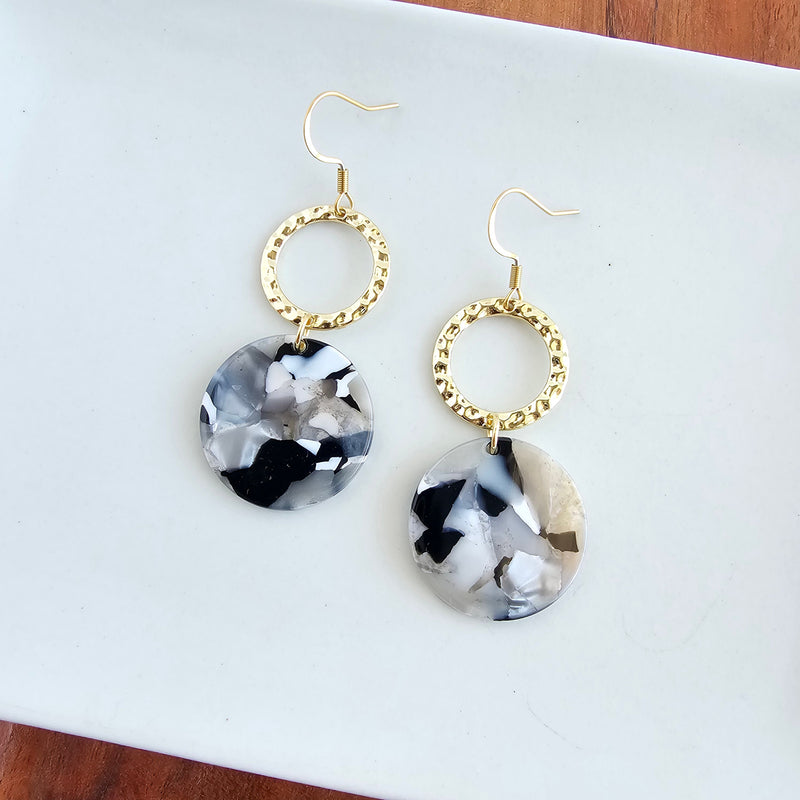 Rylee Earrings - Ivory & Slate