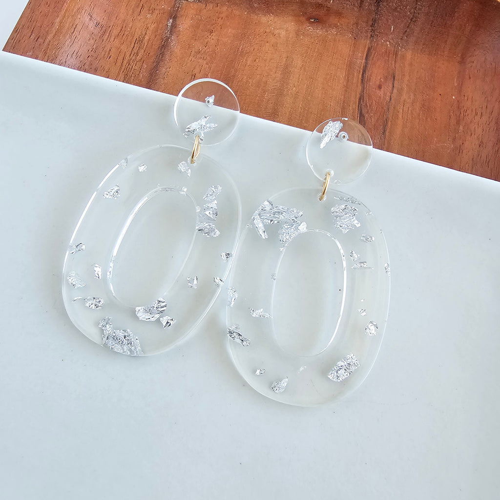 Sloan Earrings - Silver Foil