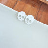 Skull Studs - White Glitter