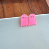 Ghost Studs - Pink Glitter