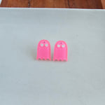 Ghost Studs - Pink Glitter