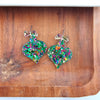 Christmas Ornament Earrings - Green Sparkle