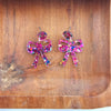 Bow Earrings - Pink Sparkle