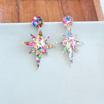 Star of Bethlehem Earrings - Gold Sparkle