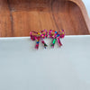 Bow Studs - Pink Sparkle