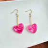 Mina Heart Earrings - Hot Pink