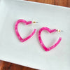 Heart Hoops - Hot Pink