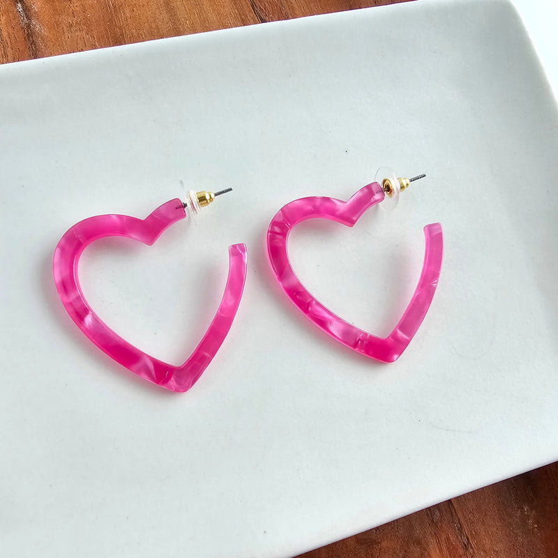 Heart Hoops - Hot Pink