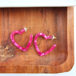 Heart Hoops - Hot Pink