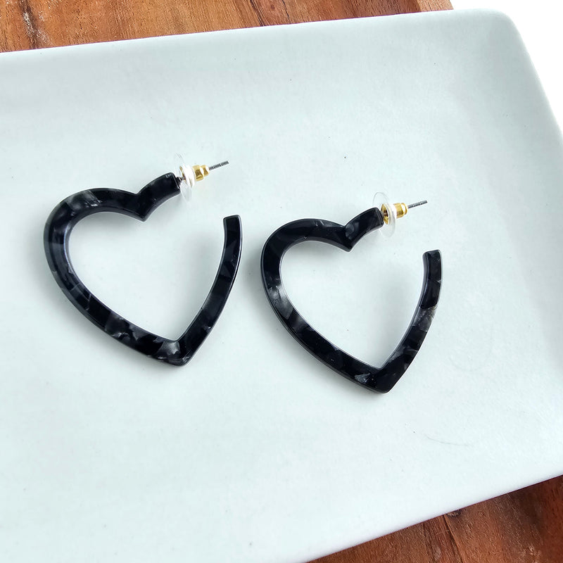 Heart Hoops - Black